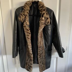 Leather Fur Coat